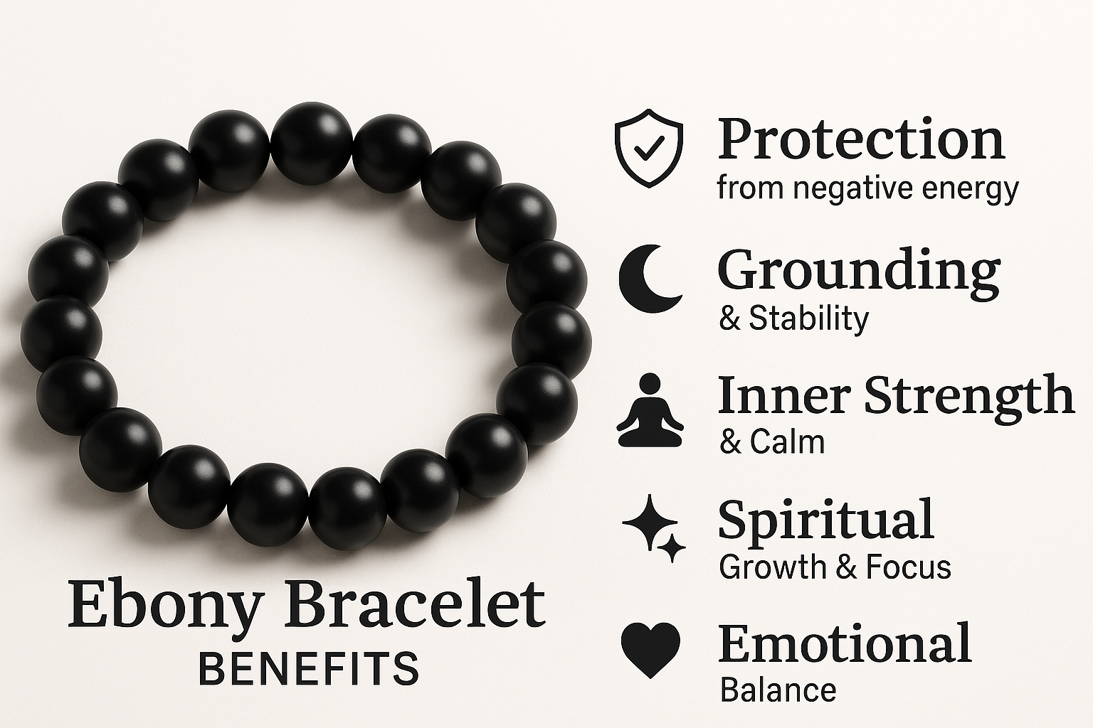 gemstone bracelet | Ebony Wood Bracelet 2